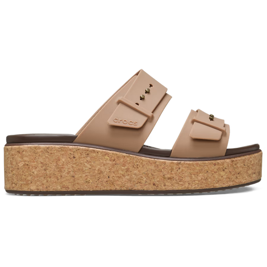 Crocs Women's Brooklyn Cork Buckle Wedges Platform Sandals