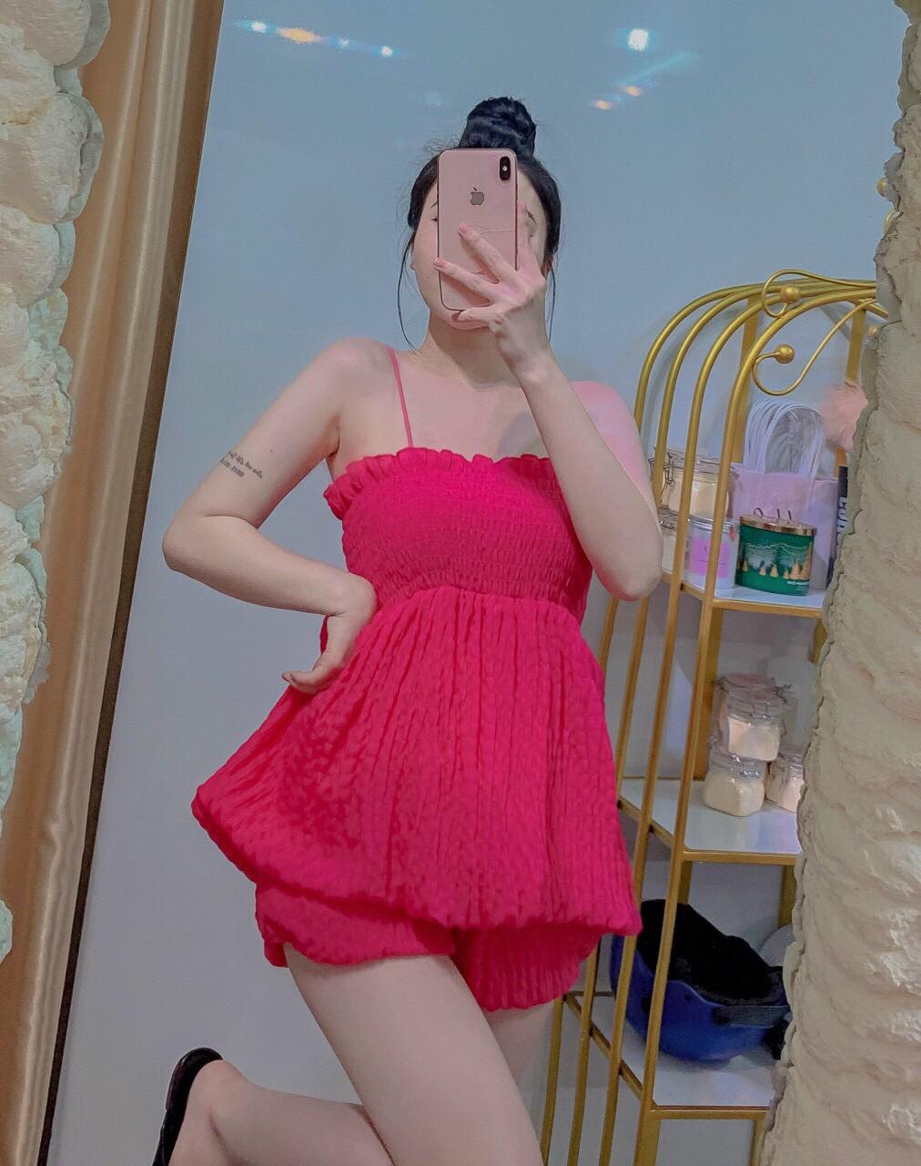 pink women's dress