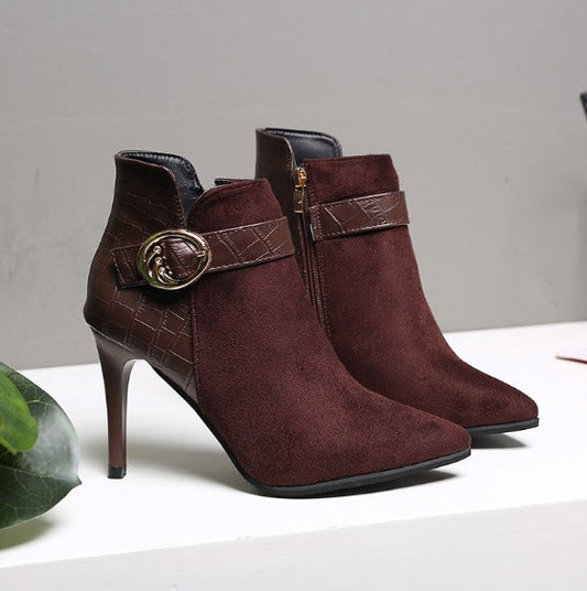 Brown high heel women shoes