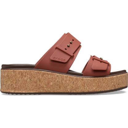 Crocs Women's Brooklyn Cork Buckle Wedges Platform Sandals