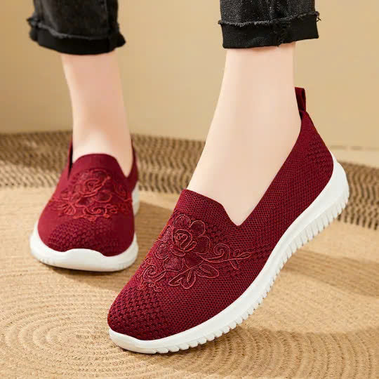 Floral Knit Slip-On Sneakers
